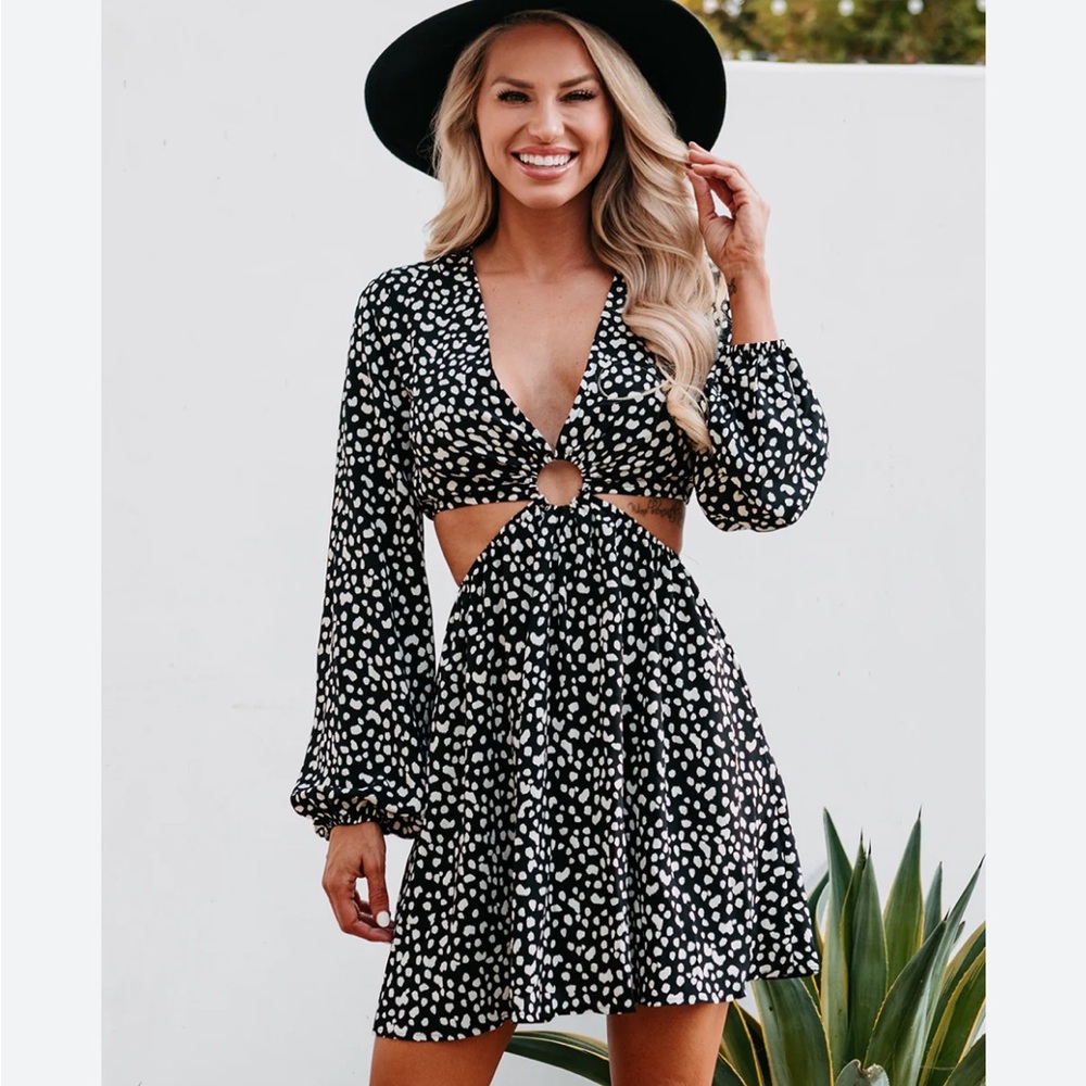 Edit By Nine Leopard Print Cutout Dress